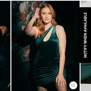 Klassy network ONE SHOULDER VELVET BRAMI DRESS